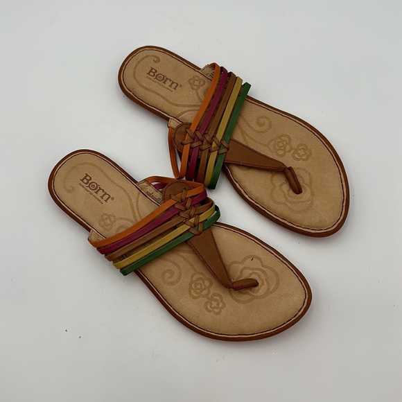 Born Hoda Citrus Multi Flat Thong Flip Flop Sandals Womens - Picture 11 of 13